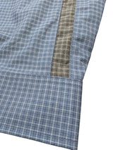 Christian Lacroix Rare Sample Shirt 16 Slate Blue Check Cotton