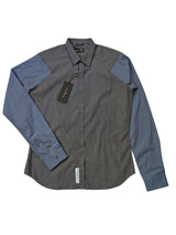 Christian Lacroix Rare Sample Shirt 16 Grey Check Slate Sleeved Cotton