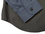 Christian Lacroix Rare Sample Shirt 16 Grey Check Slate Sleeved Cotton
