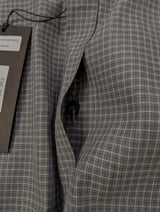 Christian Lacroix Rare Sample Shirt 16 Grey Check Slate Sleeved Cotton