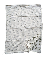 LBM 1911 Scarf Ivory Fuzzy Green Cotton