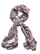LBM 1911 Scarf Burgundy Wavy Geometric Pattern Modal