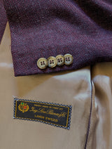 Baumler Loro Piana Blazer 40R Plum Weave Wool/Linen/Silk Tweed