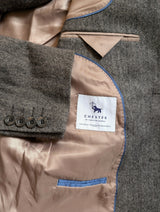 Chester Barrie Sport Coat 40R Oat Grey Herringbone 2-button Wool