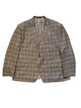 TailoRED Loro Piana Blazer 52R Mushroom Plaid Wool/Linen/Silk Summertime