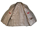 TailoRED Loro Piana Blazer 52R Mushroom Plaid Wool/Linen/Silk Summertime