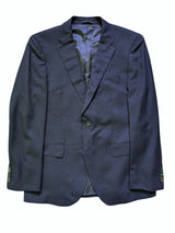 Hugo Boss Blazer Sport Coat 42R Navy Blue Hopsack Reda Wool