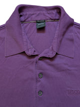 Hugo Boss Polo Shirt M Long Sleeved Plum Pima Cotton