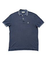 Della Ciana Polo Shirt M Slim Navy Blue Cotton Pique Raw edged