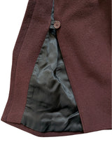 Vintage Executex Raglan Belted DB Coat 42/44R Reddish Brown Blue Wool