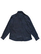 Oscar Jacobson Maverick Overshirt/Jacket L Slim Navy Blue Linen