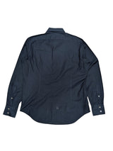 Thom Sweeney Buttoned Polo Shirt L Midnight Blue Cotton Pique