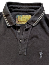Barbour Steve McQueen Polo Shirt L Slim Black Cotton Pique