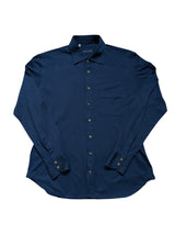 Thom Sweeney Buttoned Polo Shirt XL Dark Royal Blue Cotton Pique