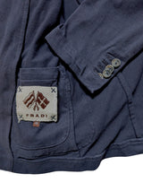 Fradi Unconstructed Sport Jacket 38S Slim Navy Blue 2-button Washed Cotton Stretch