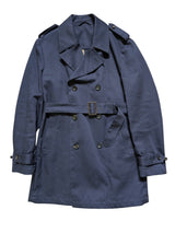 Next British Millerain DB Trench Coat M Navy Cotton