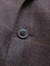 Daks London Sport Coat 38S Brown Plaid 2-button Wool