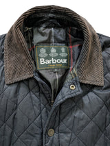 Barbour Jacket S Navy Blue Holme Tartan Padded Quilt Polyamide