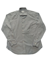 Sannino Napoli Shirt 17.5 Brown/Navy Check Cotton