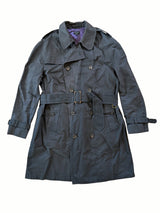 Paul Smith Belted Trench Coat M Soft Black Cotton Twill