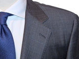 Benjamin Zegna Suit Grey Light Blue Windowpane Pure Wool