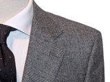 Benjamin Loro Piana Suit Black & White Plaid 2-Button Wool Flannel