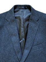 Marks & Spencer Abraham Moon Sport Coat 44L Charcoal Blue Herringbone 2-button Worsted Wool Tweed