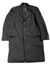 Vintage Chester Barrie Savile Row Coat L/42 Dark Charcoal Brown Check Heavy Wool