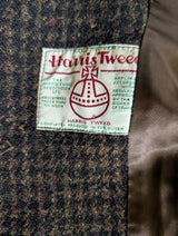 Vintage Burton Royal Warrant Harris Tweed Coat XL/44 Brown Check Wool