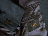Daks London Sport Coat 44L Dark Blue Herringbone 2-button Wool