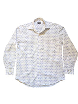 Corneliani Sport Shirt L/XL White Patterned Cotton One-Piece Collar