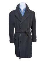 Vintage John Collier Belted DB Great Coat L/42R Charcoal Heavy Wool