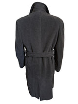 Vintage John Collier Belted DB Great Coat L/42R Charcoal Heavy Wool