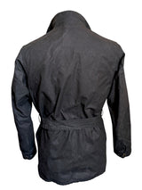 Barbour International Belted Jacket M Slim Soft Black Waxed Cotton