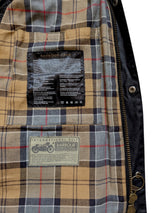 Barbour International Belted Jacket M Slim Soft Black Waxed Cotton