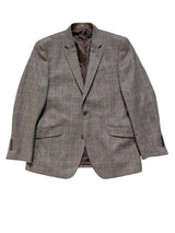 TM Lewin Lovat Sport Coat 42R Mushroom Brown Plaid Wool