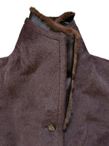Piacenza Women's Coat XL Brown Baby Llama & Mink