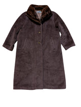 Piacenza Women's Coat XL Brown Baby Llama & Mink
