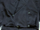 Vintage Van Kollem Belted Balmacaan Raglan DB Coat 42R Navy Heavy Wool/Cashmere
