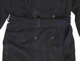 Vintage Van Kollem Belted Balmacaan Raglan DB Coat 42R Navy Heavy Wool/Cashmere