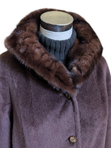 Piacenza Women's Coat XL Brown Baby Llama & Mink