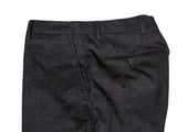 Hackett Trousers 33 Charcoal Plaid Flat Front Cotton