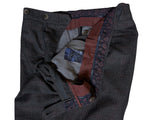 Hackett Trousers 33 Charcoal Plaid Flat Front Cotton