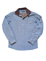 Barbour Shacket/Overshirt M Blue Chambray Quilted Cotton