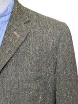 Vintage Daks London Sport Coat 41R Green Donegal Wool Tweed