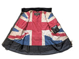 Barbour Ladies International Belted Waxed Jacket M/6 US Union Jack Black Cotton