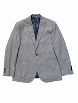John Lewis x Kynoch Sport Coat 42R Light Grey Windowpane 2-button Wool/Cotton/Cashmere