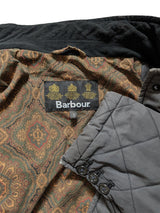 Barbour Jacket S Washed Grey Lutz Padded Quilt Cotton