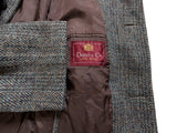 Vintage Dunn & Co. Scottish Tweed Balmacaan Raglan Coat M/40 Grey Teal Rust Plaid Wool