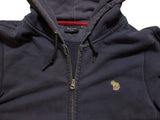 Paul Smith Full Zip Hoodie Sweatshirt M Faded Navy Blue Cotton